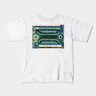 Aerial top down view of empty parking lot Kids T-Shirt